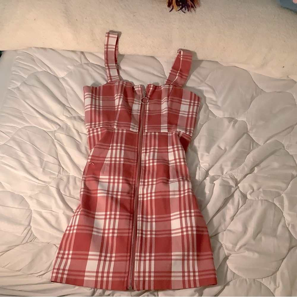 Pleated zip up dress